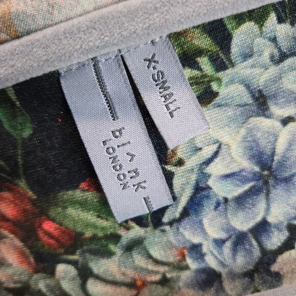 Blank London Anthropologie Blouse Top Black Floral Embroidered Whimsygoth Boho - Picture 4 of 8